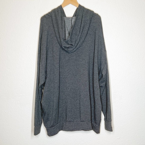 NWT Lulus Personal Best Heather Charcoal Grey Pullover Hoodie - Picture 3 of 8